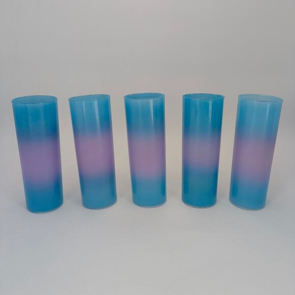 Blendo Bermuda Twist Pitcher Set Blue Purple Glass VTG 1950 Blenko West Virginia - Picture 4 of 10